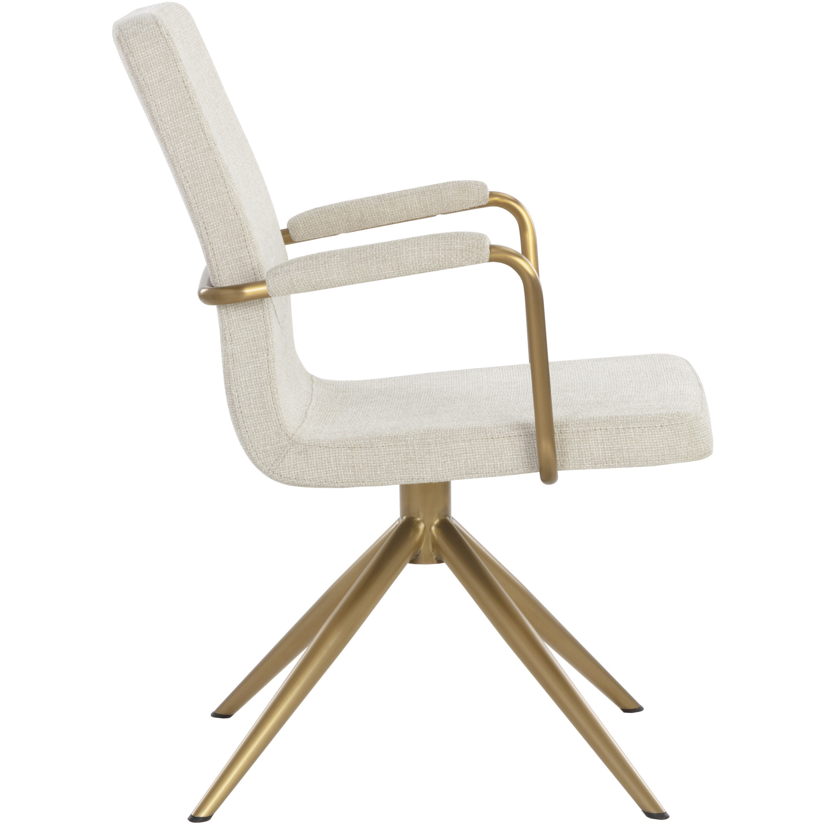 Hilda Chacha Cream Swivel Dining Armchair, Swivel